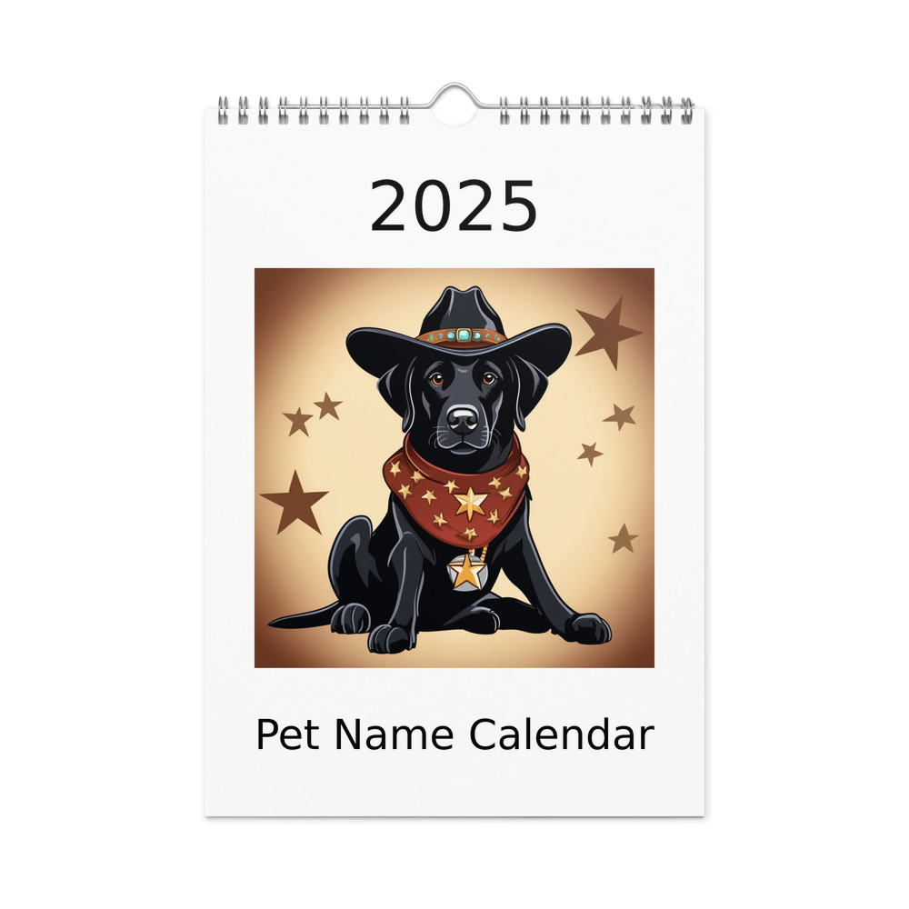 PugMug Custom Black Labrador Retriever Wall Calendar (2026)
