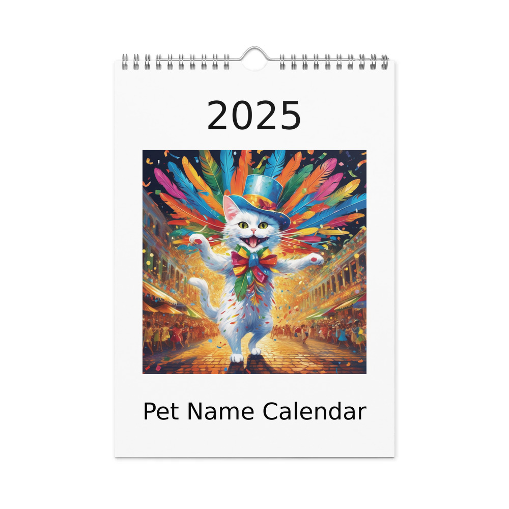 PugMug Custom White Companion Cat Wall Calendar (2026)