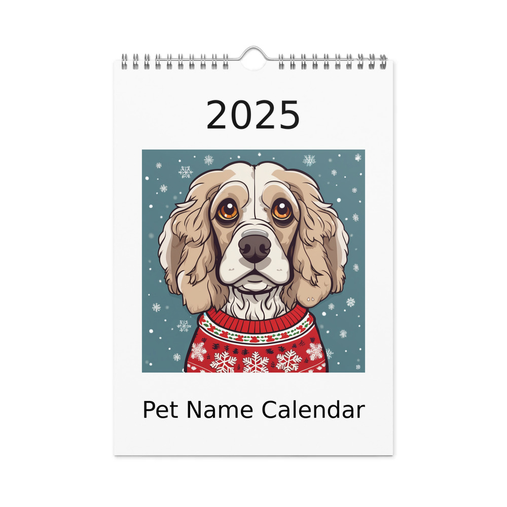 PugMug Custom Cocker Spaniel Wall Calendar (2026)