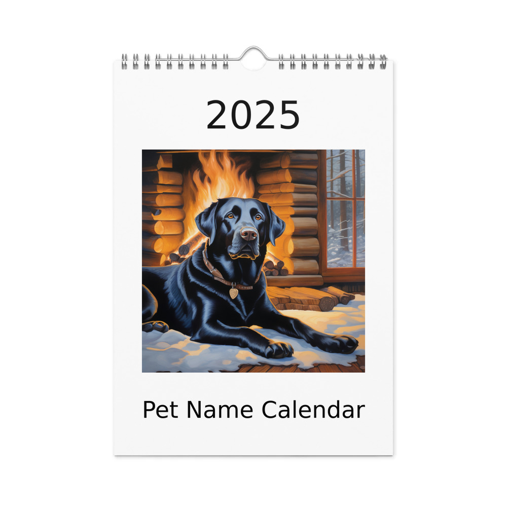 PugMug Custom Black Labrador Retriever Wall Calendar (2026)