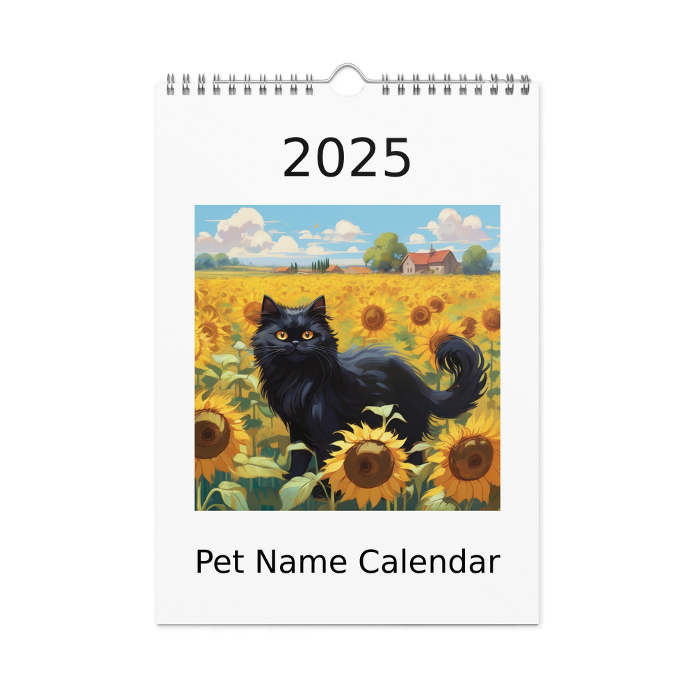 PugMug Custom Black Persian Cat Wall Calendar (2026)