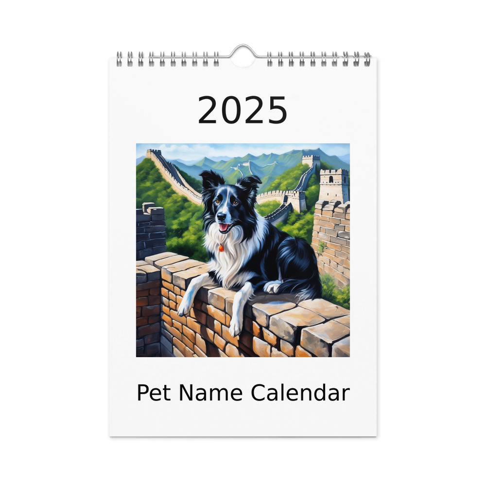 PugMug Custom Border Collie Wall Calendar (2026)
