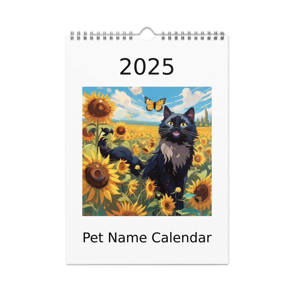 PugMug Custom Black Ragdoll Cat Wall Calendar (2026)