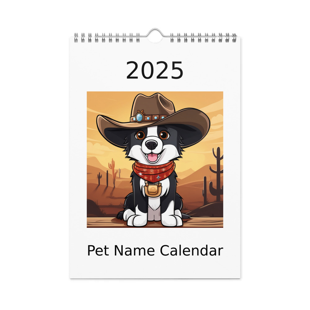PugMug Custom Border Collie Wall Calendar (2026)