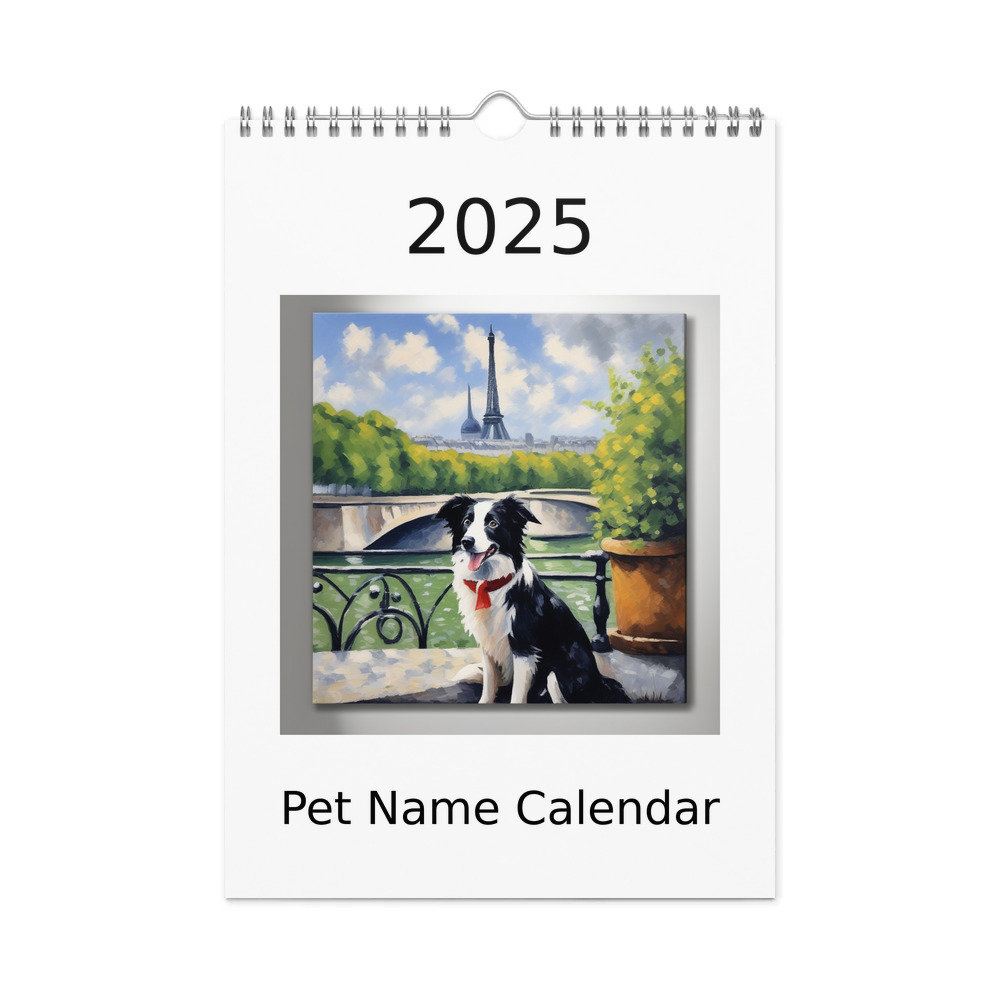 PugMug Custom Border Collie Wall Calendar (2026)