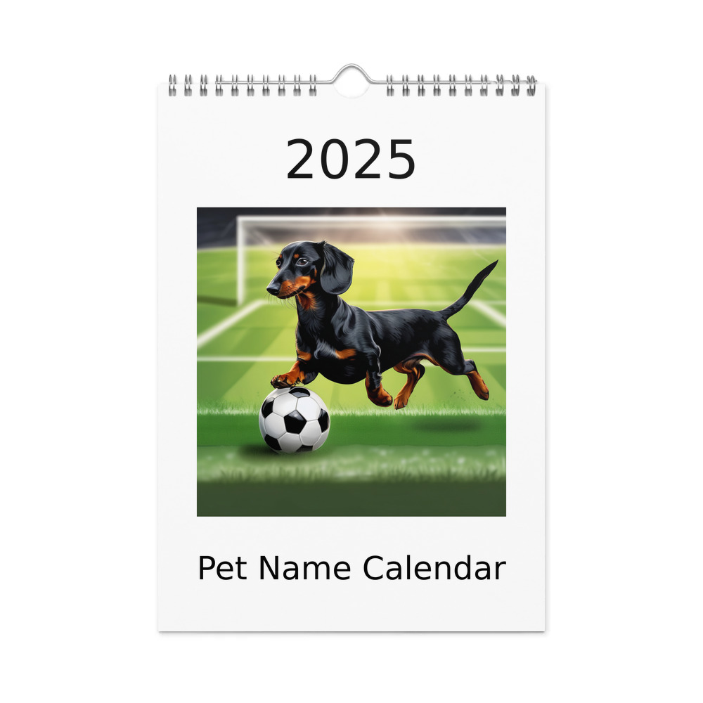 PugMug Custom Black Dachshund Wall Calendar (2026)