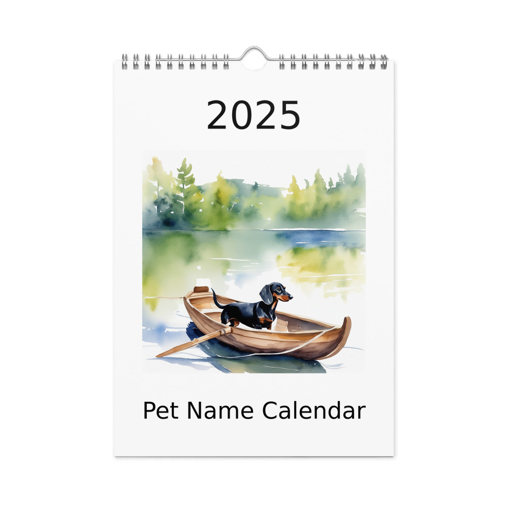 PugMug Custom Black Dachshund Wall Calendar (2026)