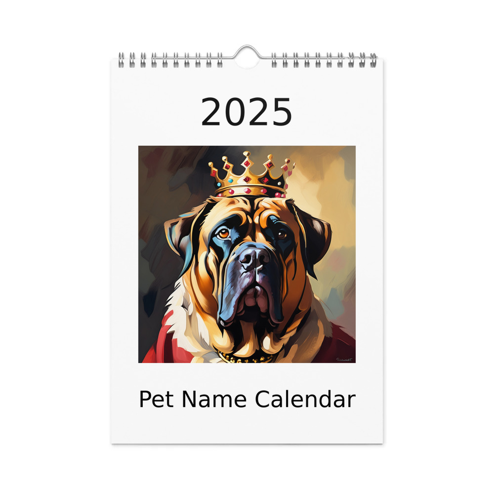 PugMug Custom Mastiff Wall Calendar (2026)