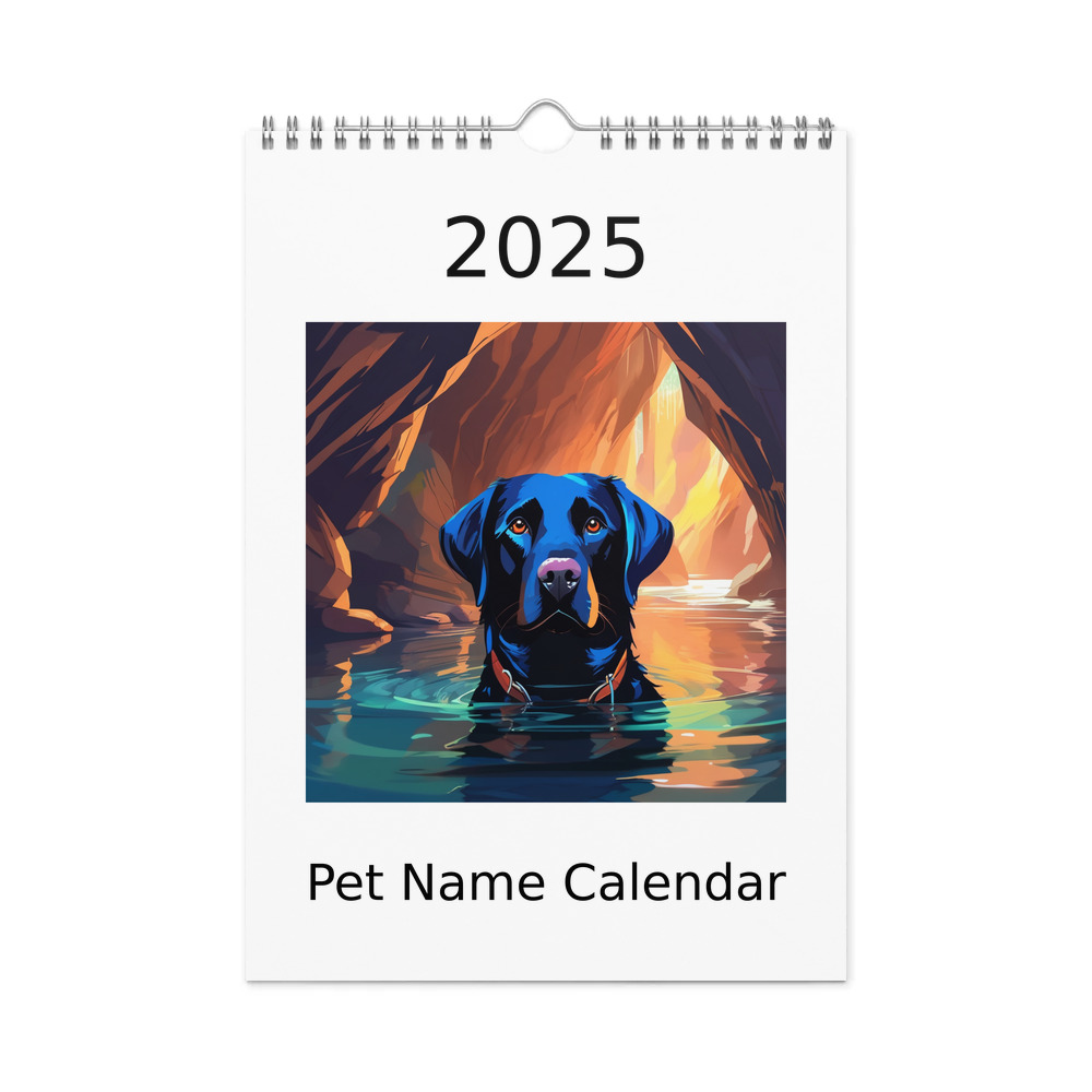 PugMug Custom Black Labrador Retriever Wall Calendar (2026)