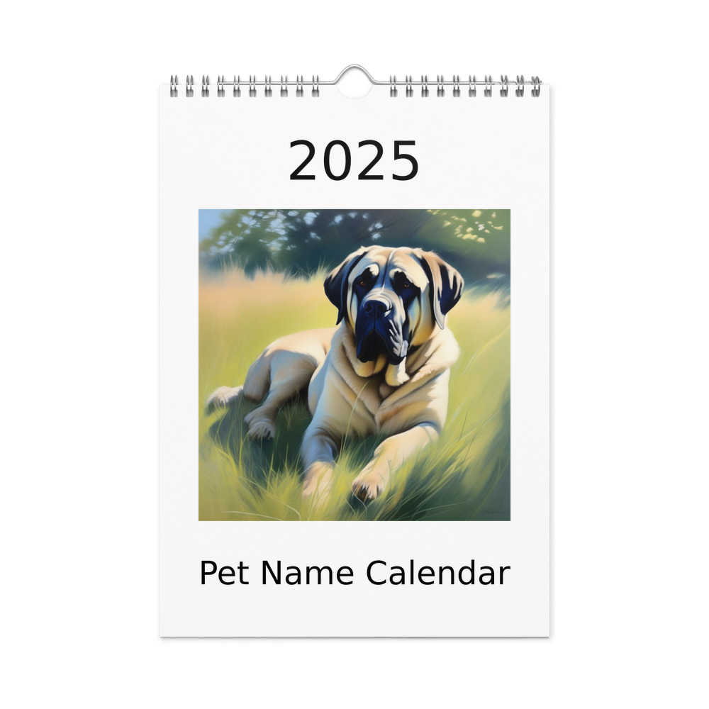 PugMug Custom Mastiff Wall Calendar (2026)
