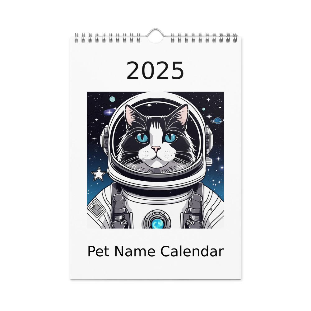 PugMug Custom Black Ragdoll Cat Wall Calendar (2026)
