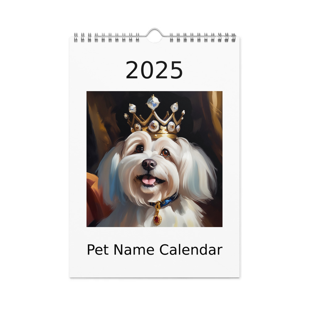 PugMug Custom White Havanese Dog Wall Calendar (2026)