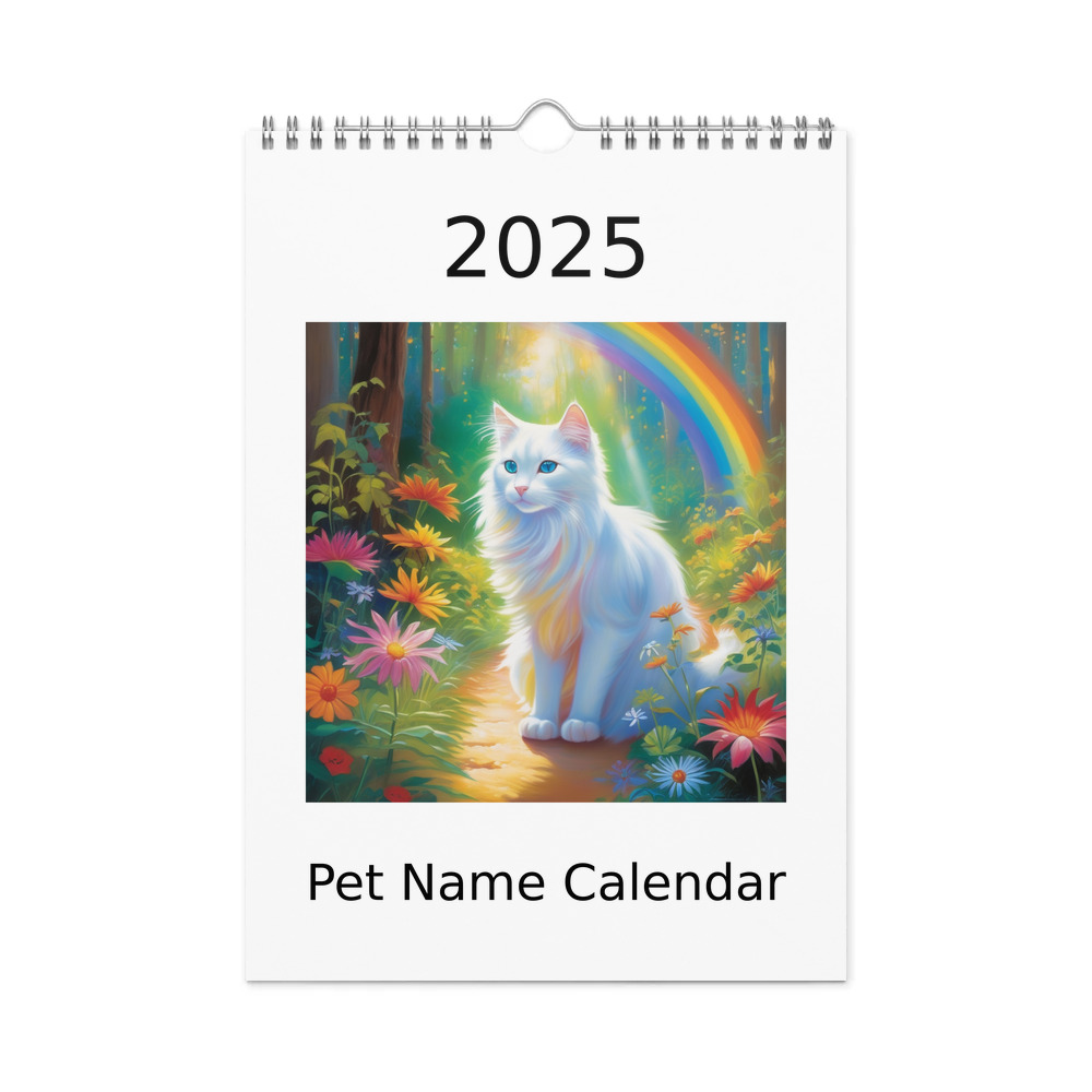 PugMug Custom White Companion Cat Wall Calendar (2026)