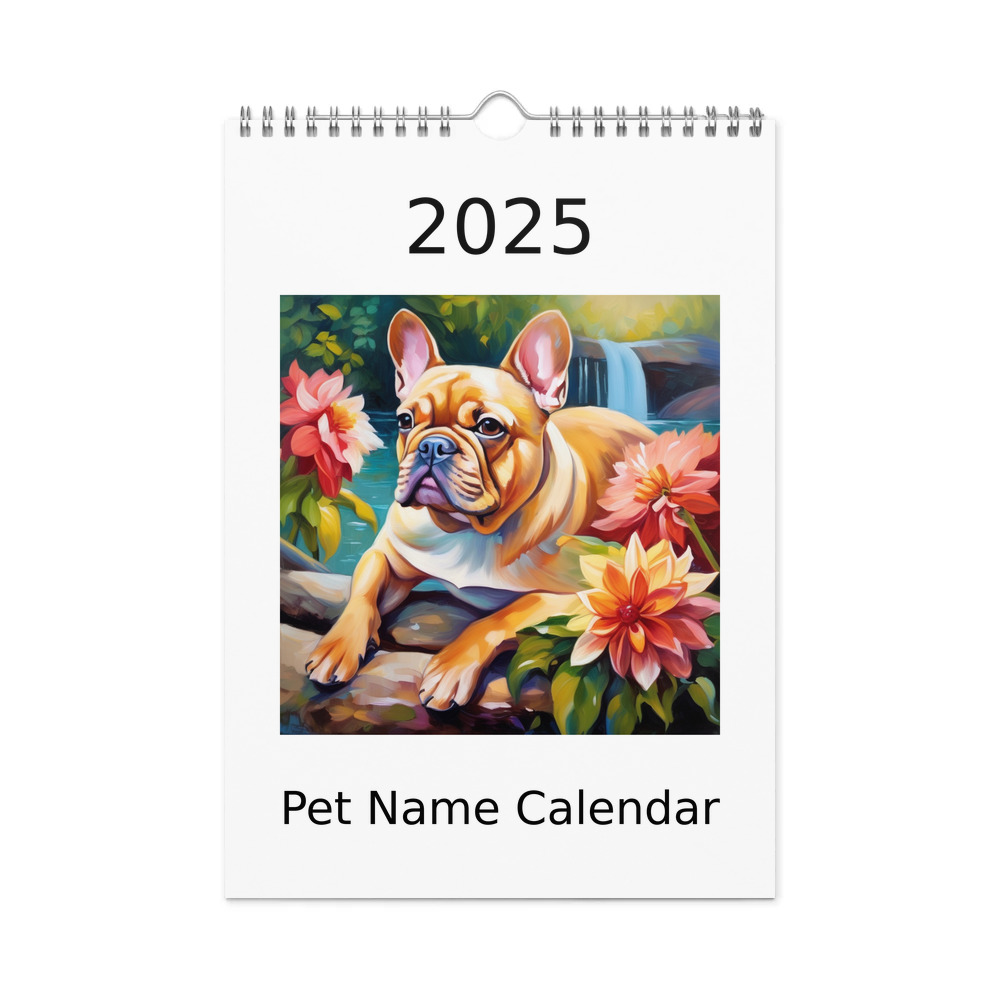 PugMug Custom Tan French Bulldog Wall Calendar (2026)