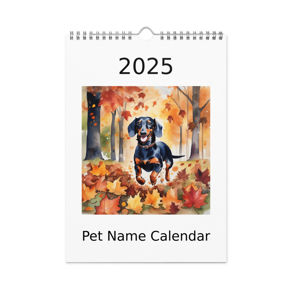 PugMug Custom Black Dachshund Wall Calendar (2026)