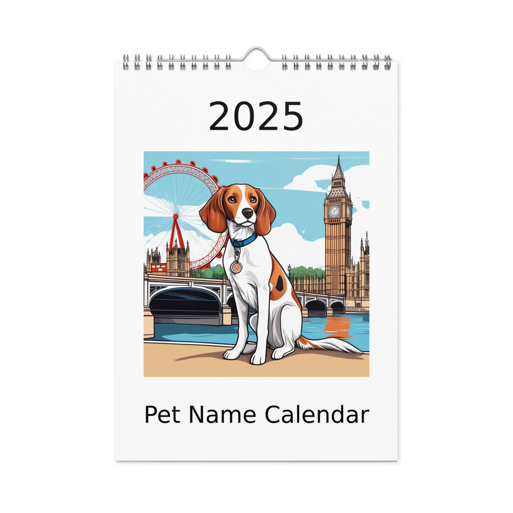 PugMug Custom Brittany Dog Wall Calendar (2026)