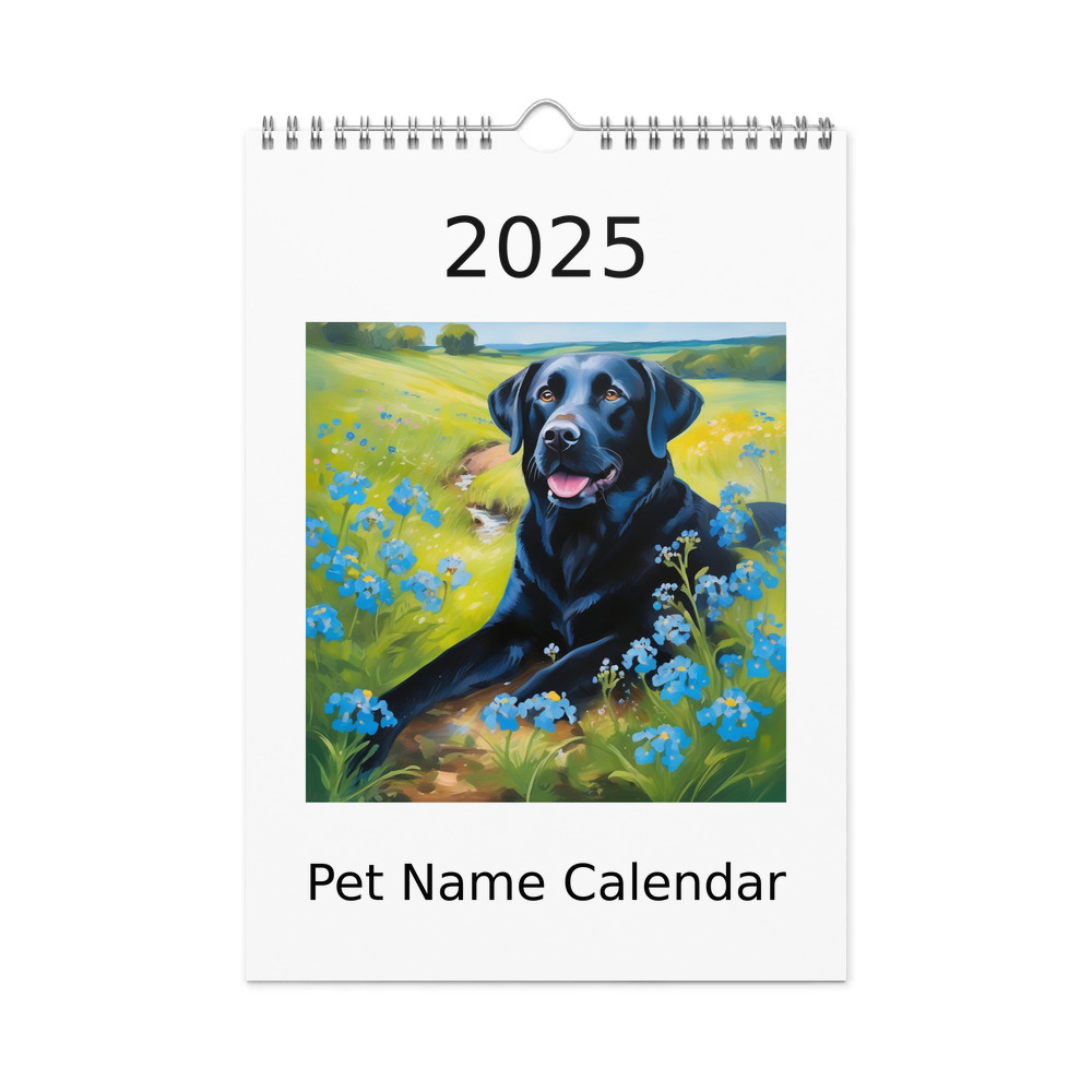 PugMug Custom Black Labrador Retriever Wall Calendar (2026)