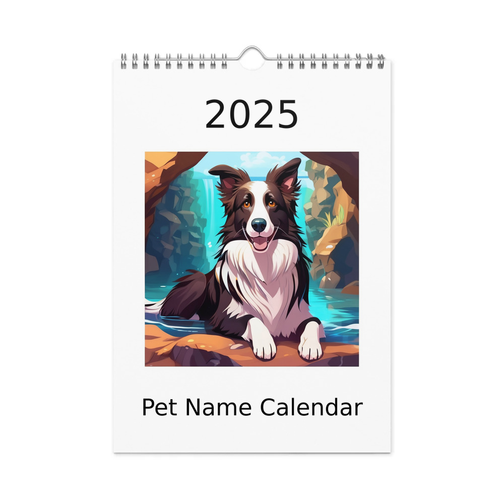 PugMug Custom Border Collie Wall Calendar (2026)