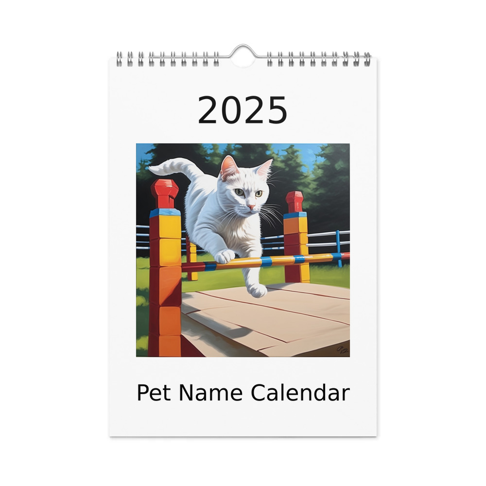 PugMug Custom White Companion Cat Wall Calendar (2026)