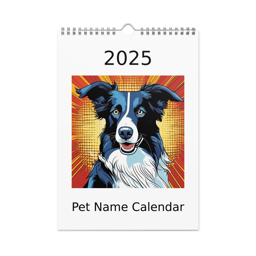 PugMug Custom Border Collie Wall Calendar (2026)