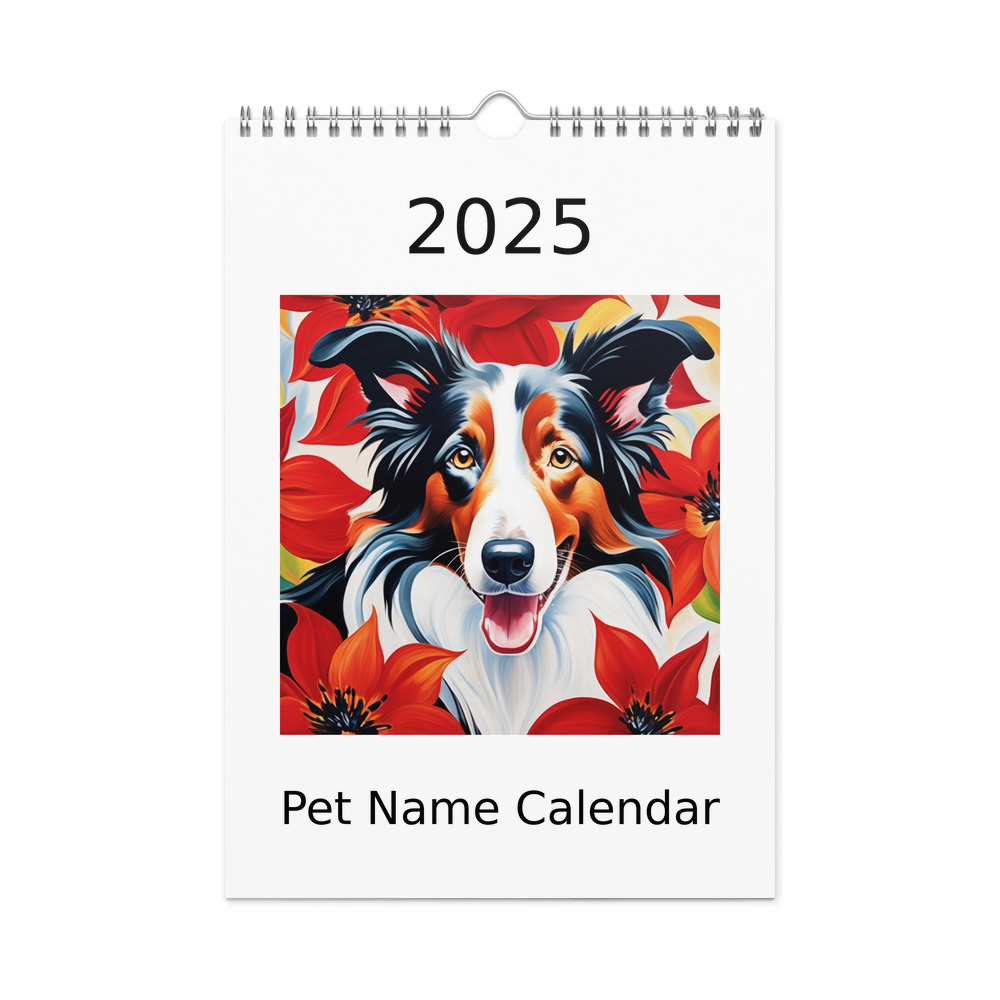 PugMug Custom Border Collie Wall Calendar (2026)