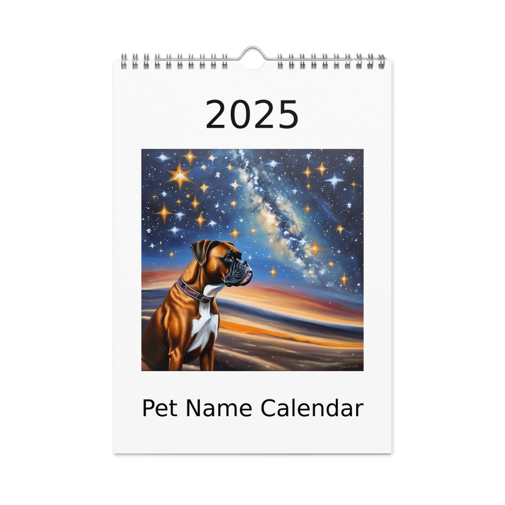 PugMug Custom Boxer Dog Wall Calendar (2026)