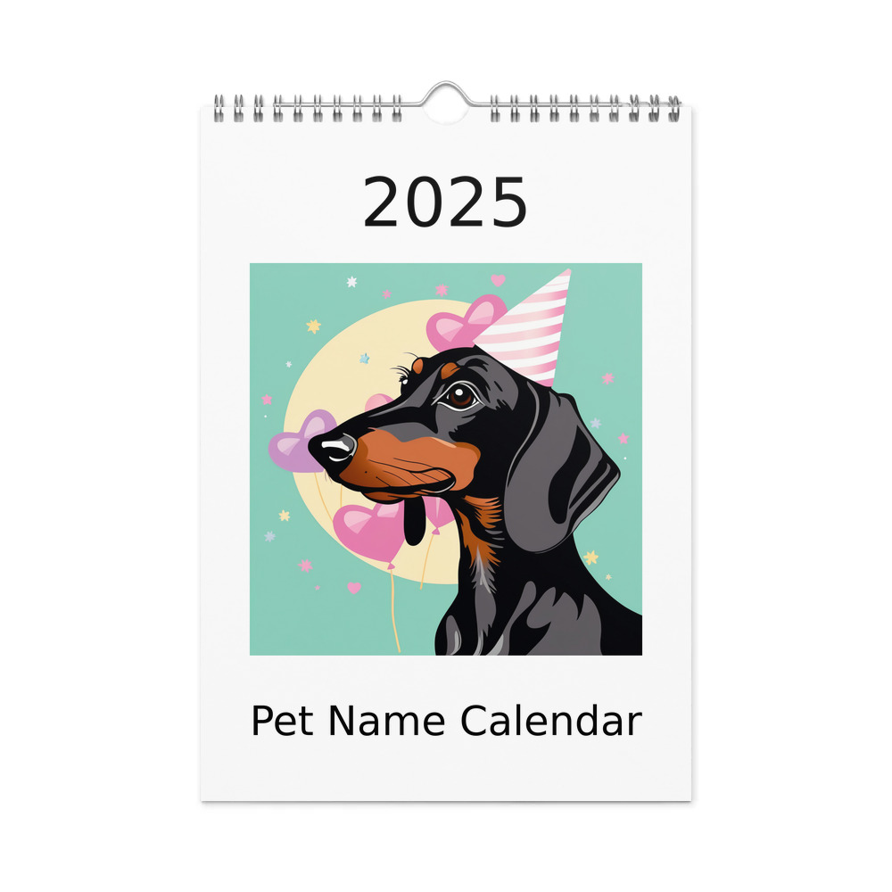 PugMug Custom Black Dachshund Wall Calendar (2026)