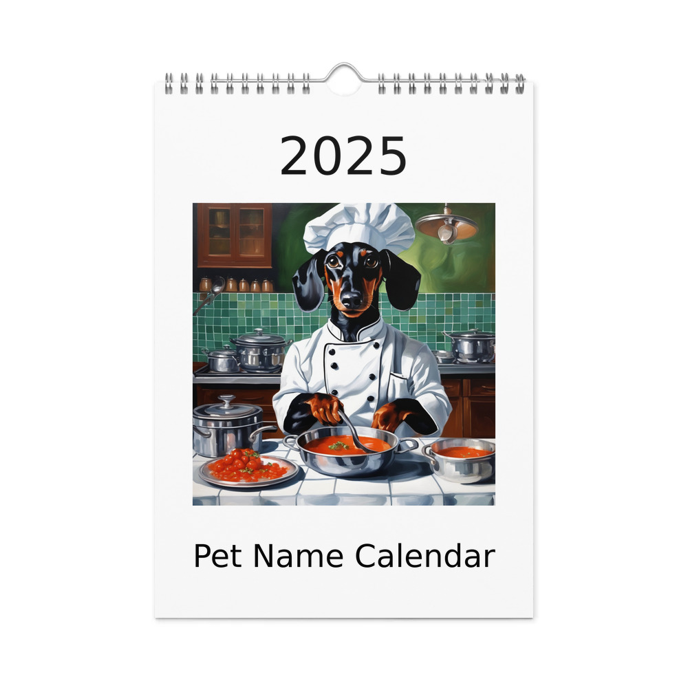 PugMug Custom Black Dachshund Wall Calendar (2026)