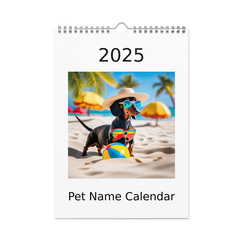 PugMug Custom Black Dachshund Wall Calendar (2026)