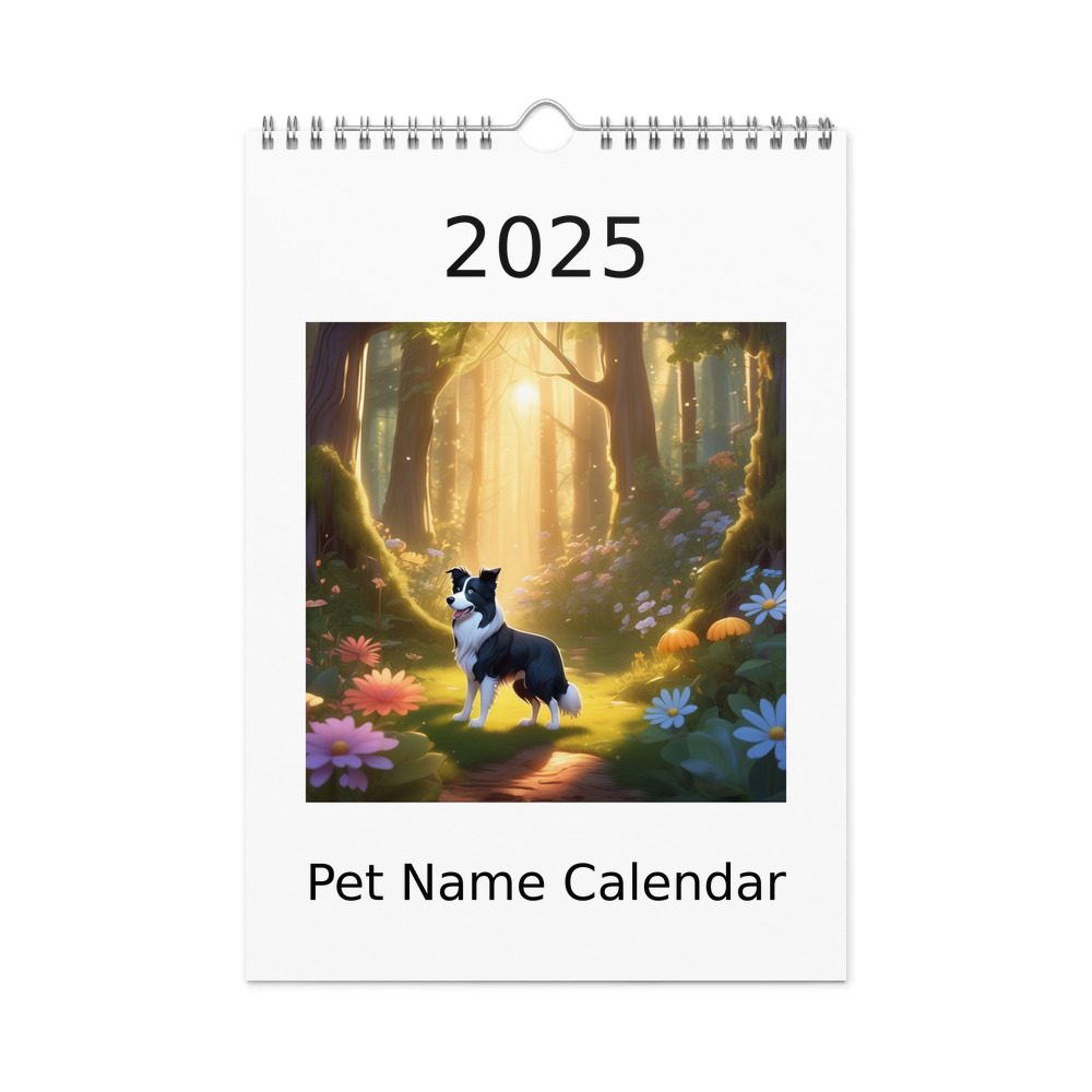 PugMug Custom Border Collie Wall Calendar (2026)