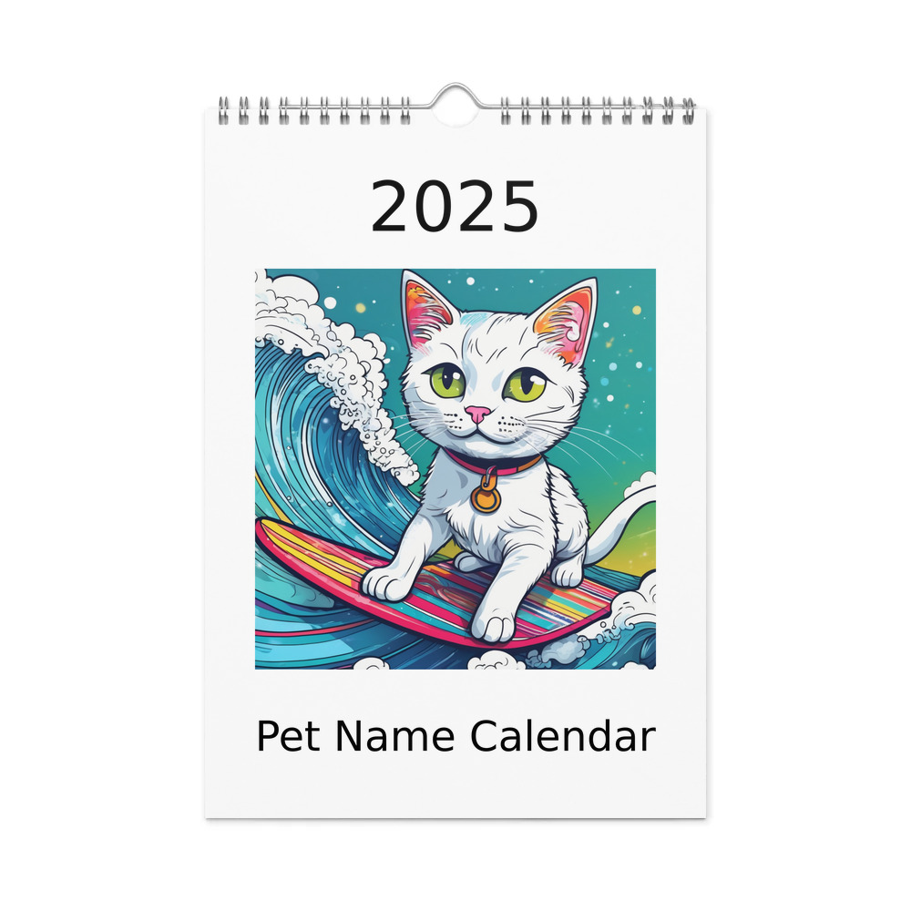 PugMug Custom White Companion Cat Wall Calendar (2026)