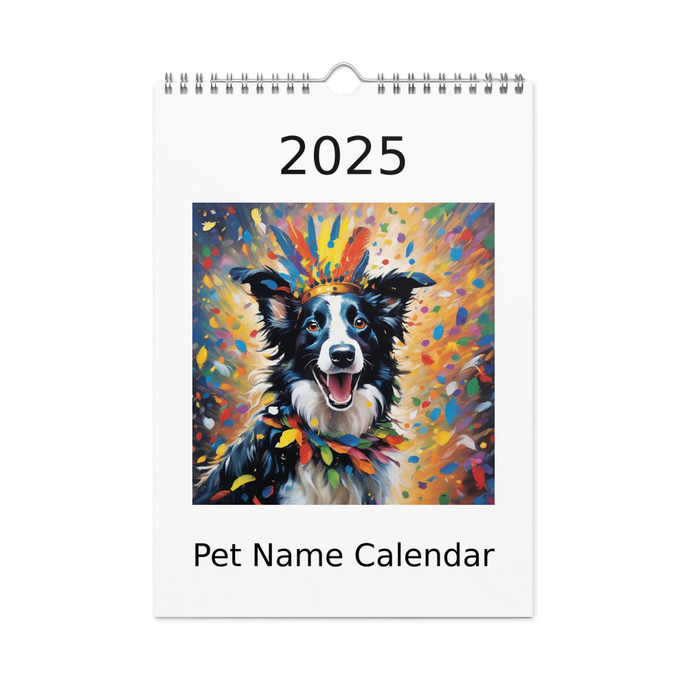PugMug Custom Border Collie Wall Calendar (2026)