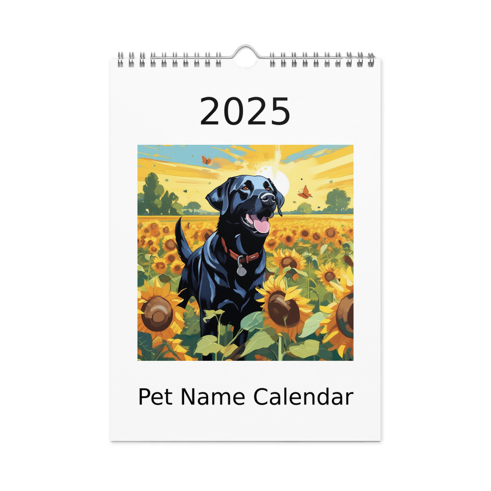 PugMug Custom Black Labrador Retriever Wall Calendar (2026)