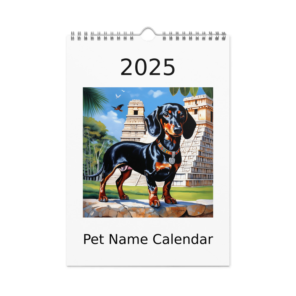 PugMug Custom Black Dachshund Wall Calendar (2026)