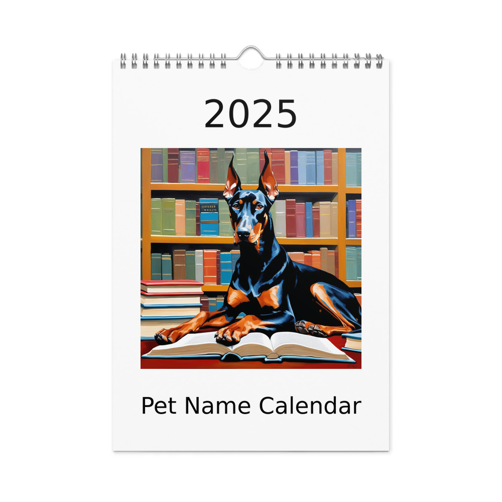 PugMug Custom Doberman Pinscher Wall Calendar (2026)