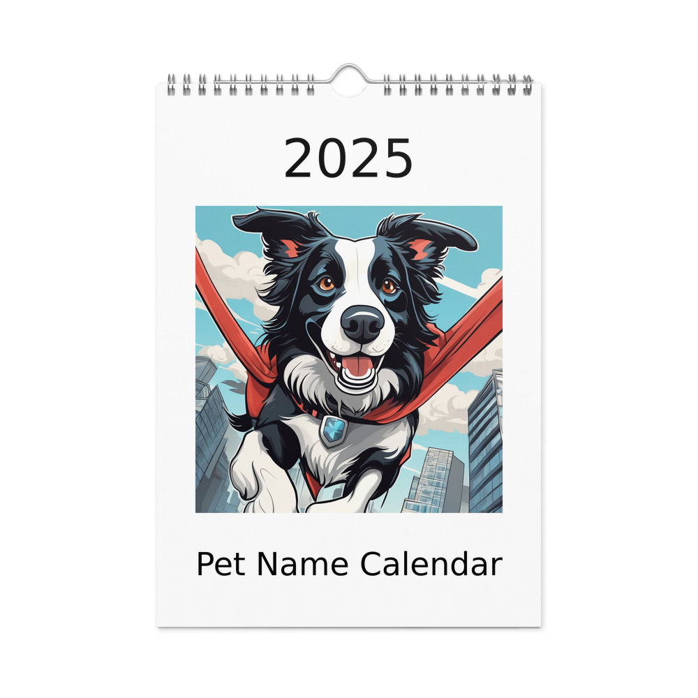 PugMug Custom Border Collie Wall Calendar (2026)