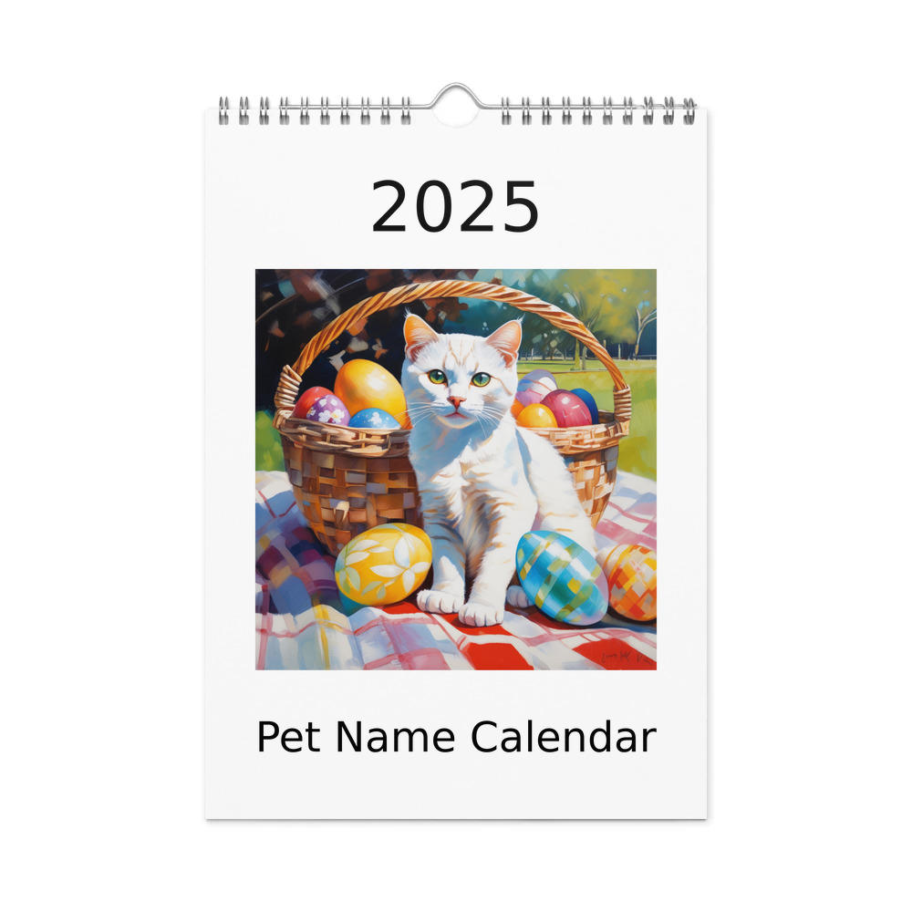 PugMug Custom White Exotic Cat Wall Calendar (2026)