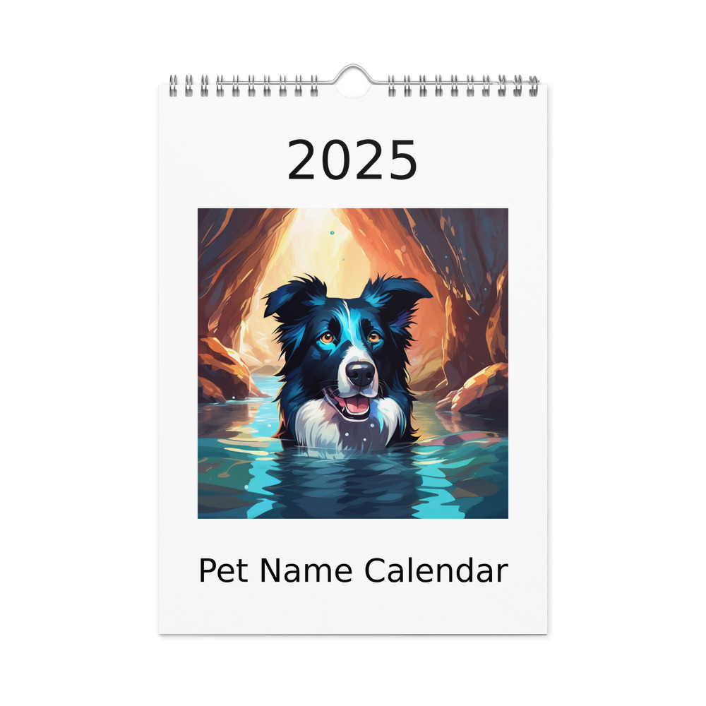 PugMug Custom Border Collie Wall Calendar (2026)