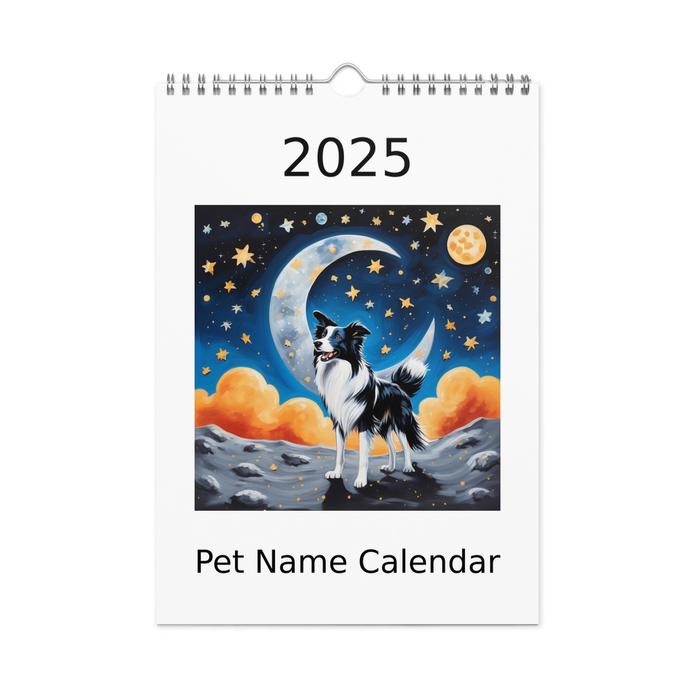 PugMug Custom Border Collie Wall Calendar (2026)