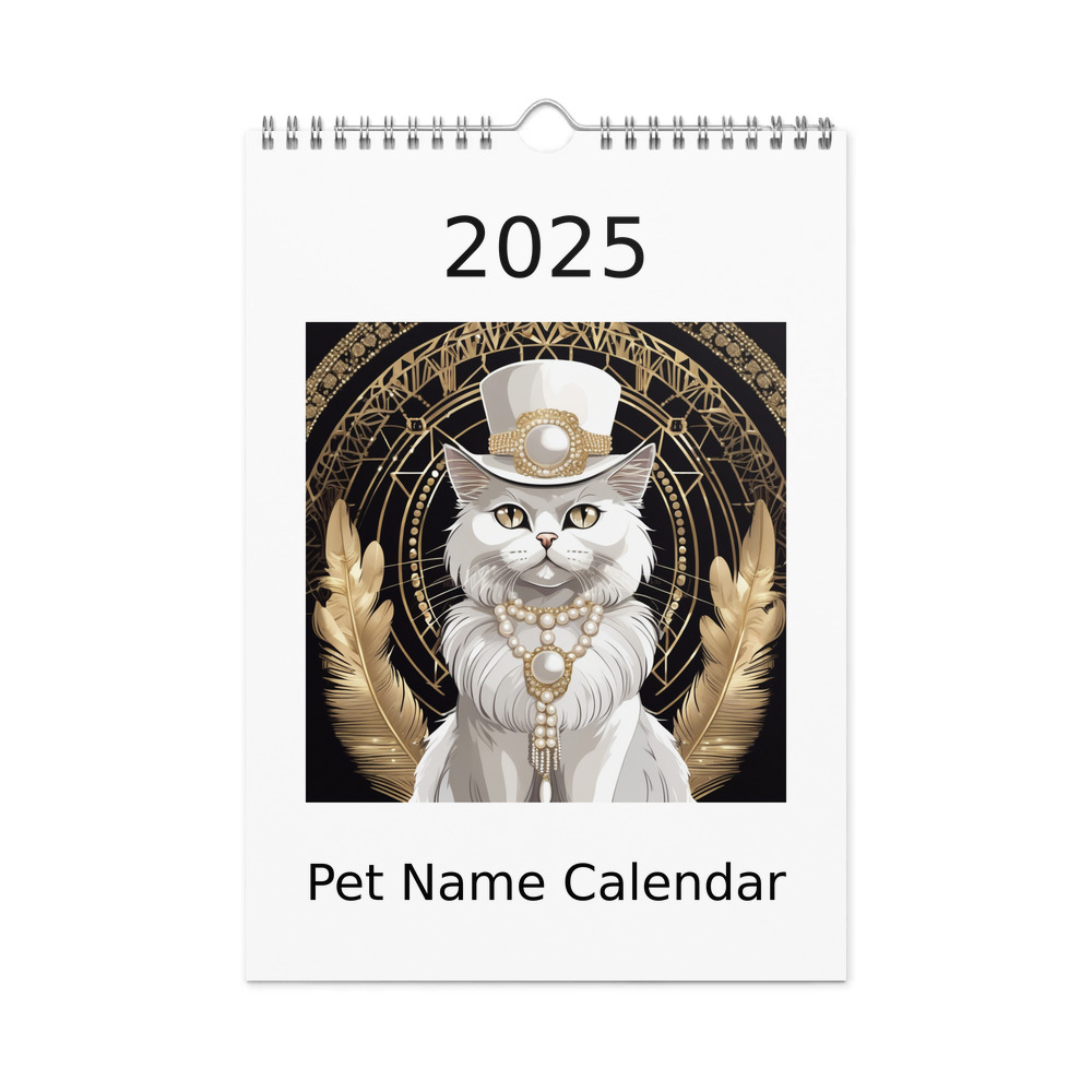 PugMug Custom White Persian Cat Wall Calendar (2026)