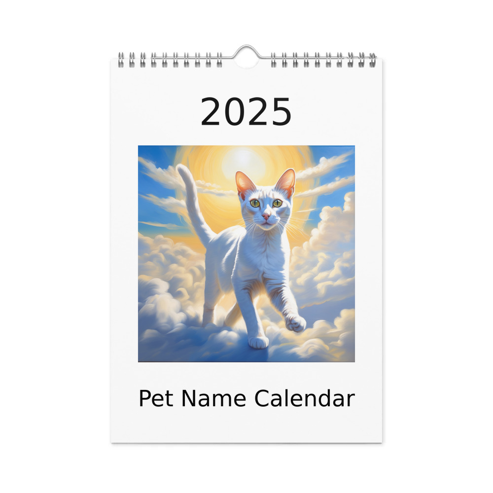 PugMug Custom White Abyssinian Cat Wall Calendar (2026)