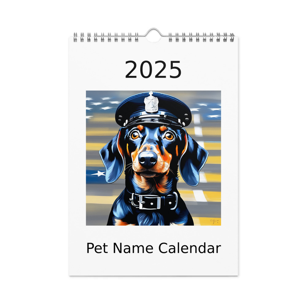 PugMug Custom Black Dachshund Wall Calendar (2026)