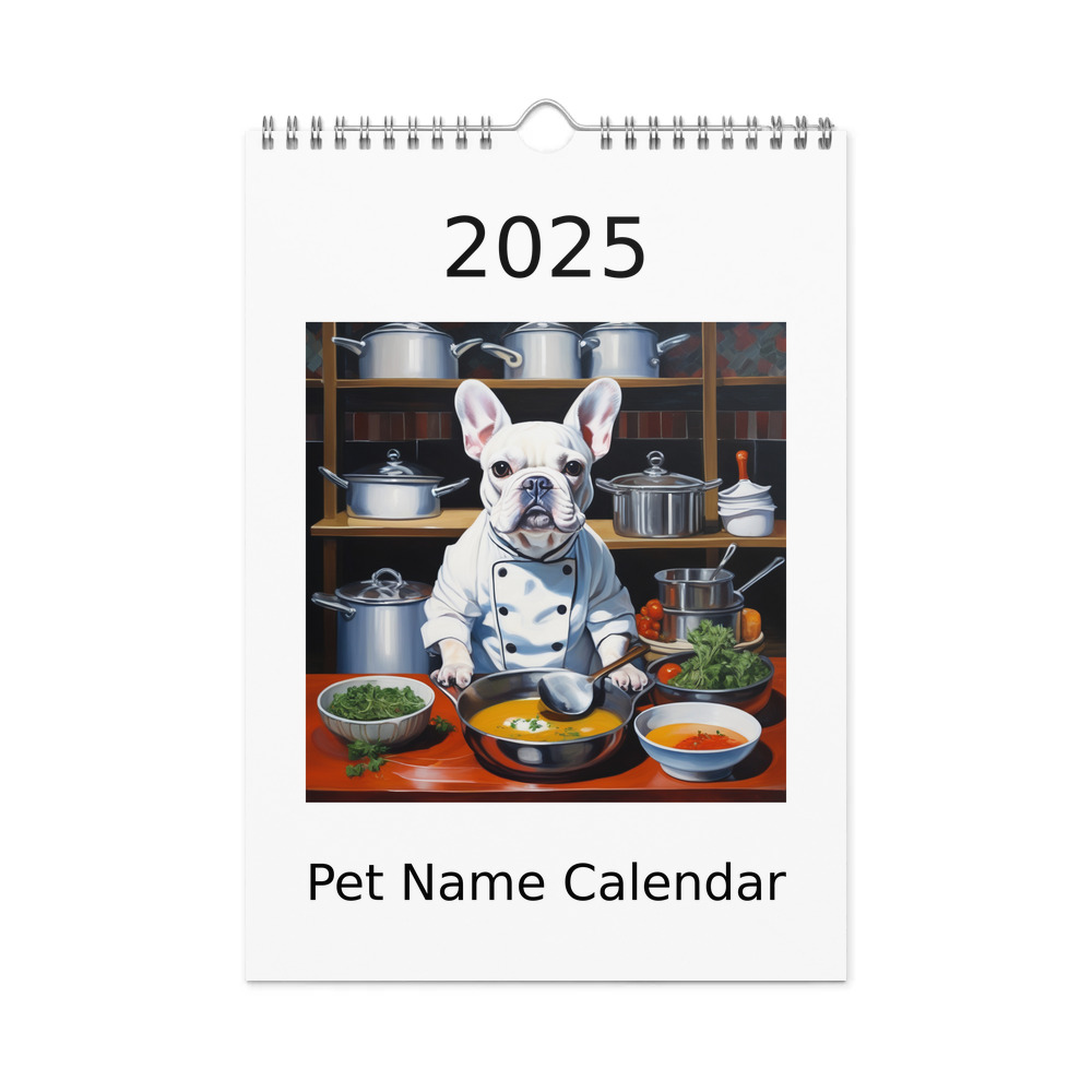 PugMug Custom White French Bulldog Wall Calendar (2026)