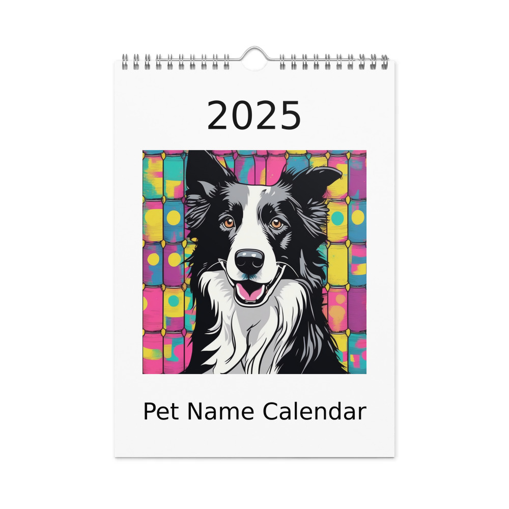 PugMug Custom Border Collie Wall Calendar (2026)
