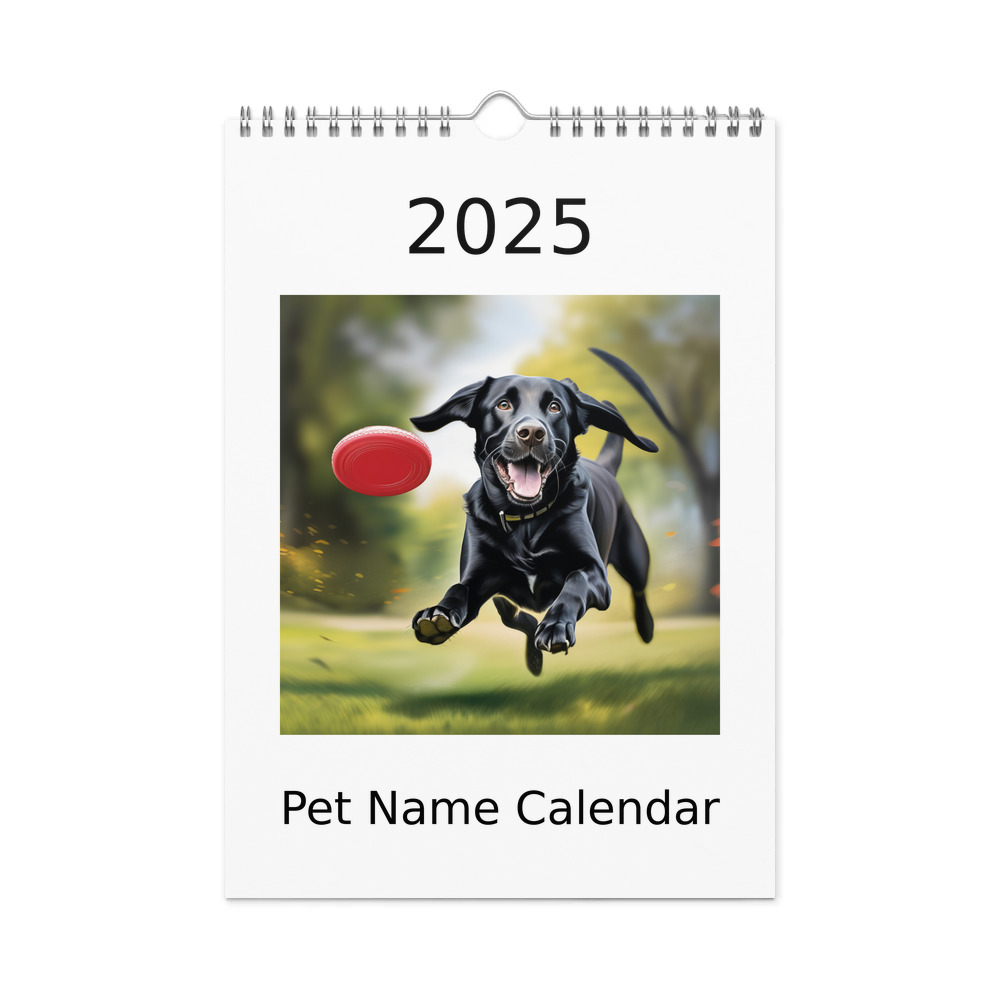 PugMug Custom Black Labrador Retriever Wall Calendar (2026)