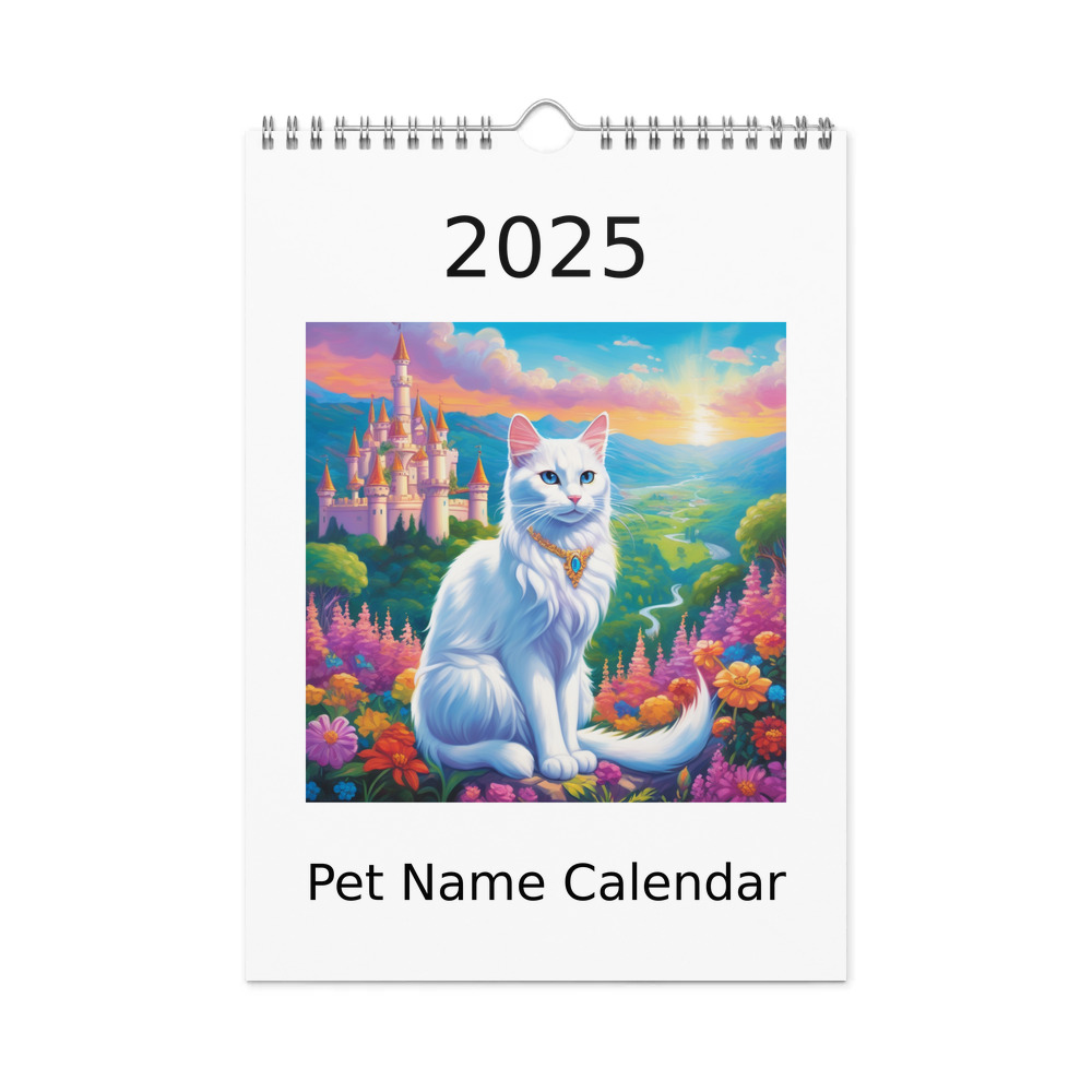 PugMug Custom White Companion Cat Wall Calendar (2026)