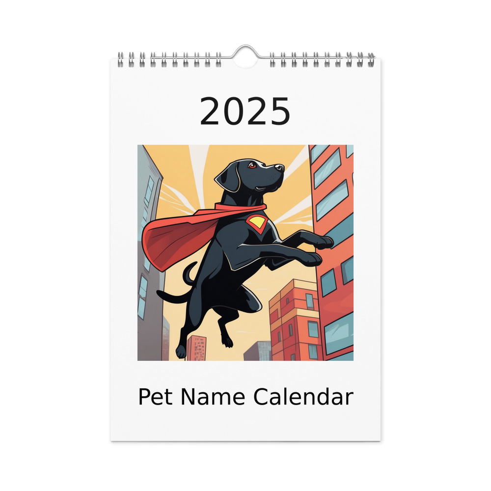PugMug Custom Black Labrador Retriever Wall Calendar (2026)