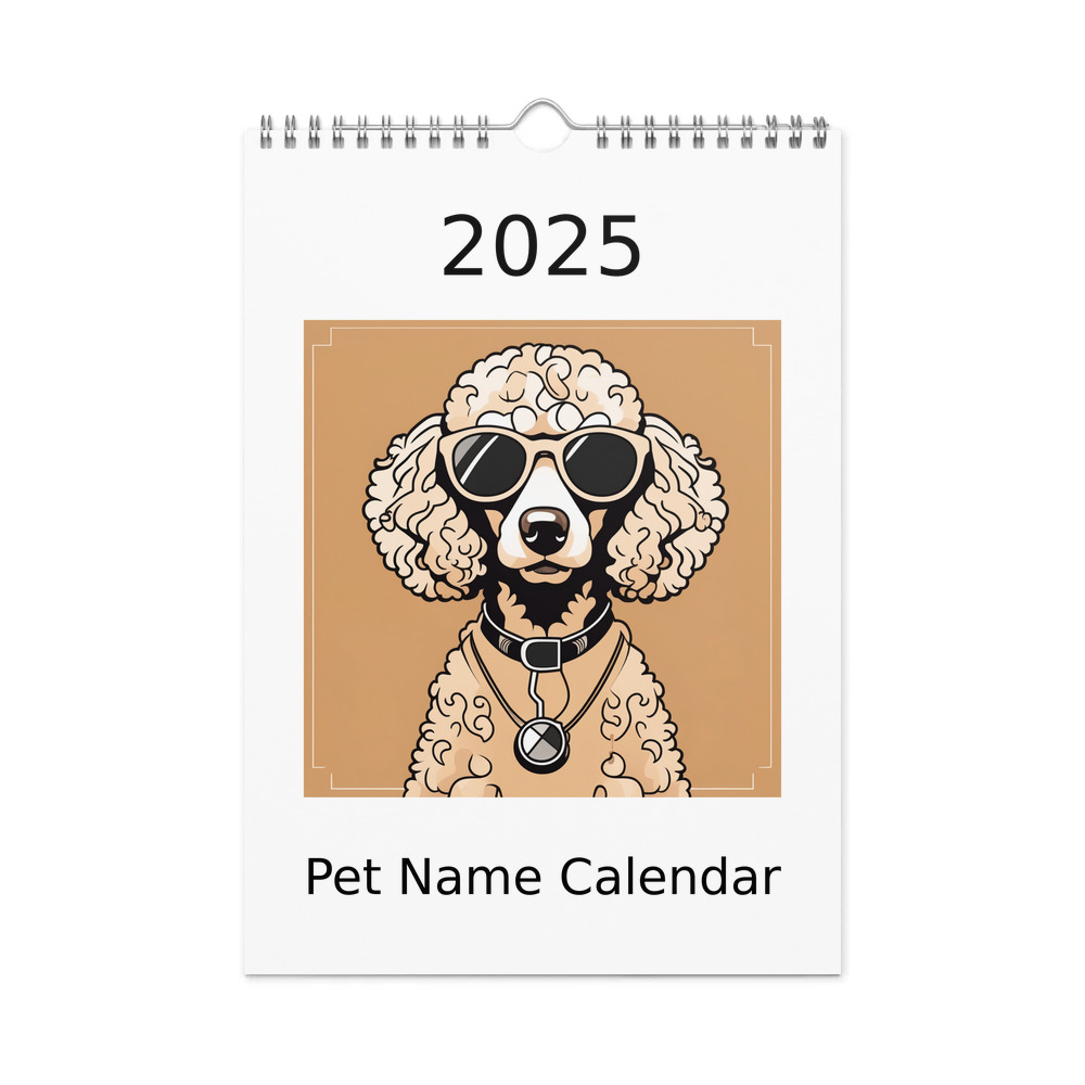 PugMug Custom Tan Poodle Wall Calendar (2026)
