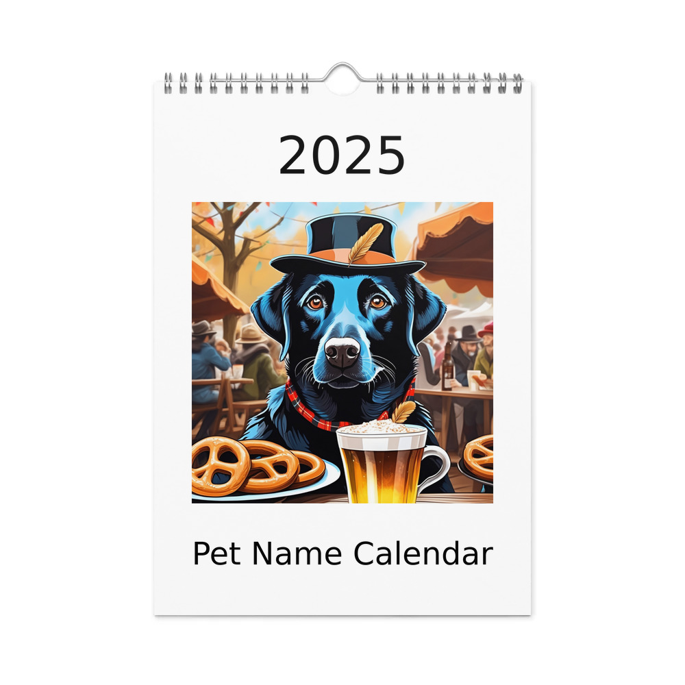 PugMug Custom Black Labrador Retriever Wall Calendar (2026)