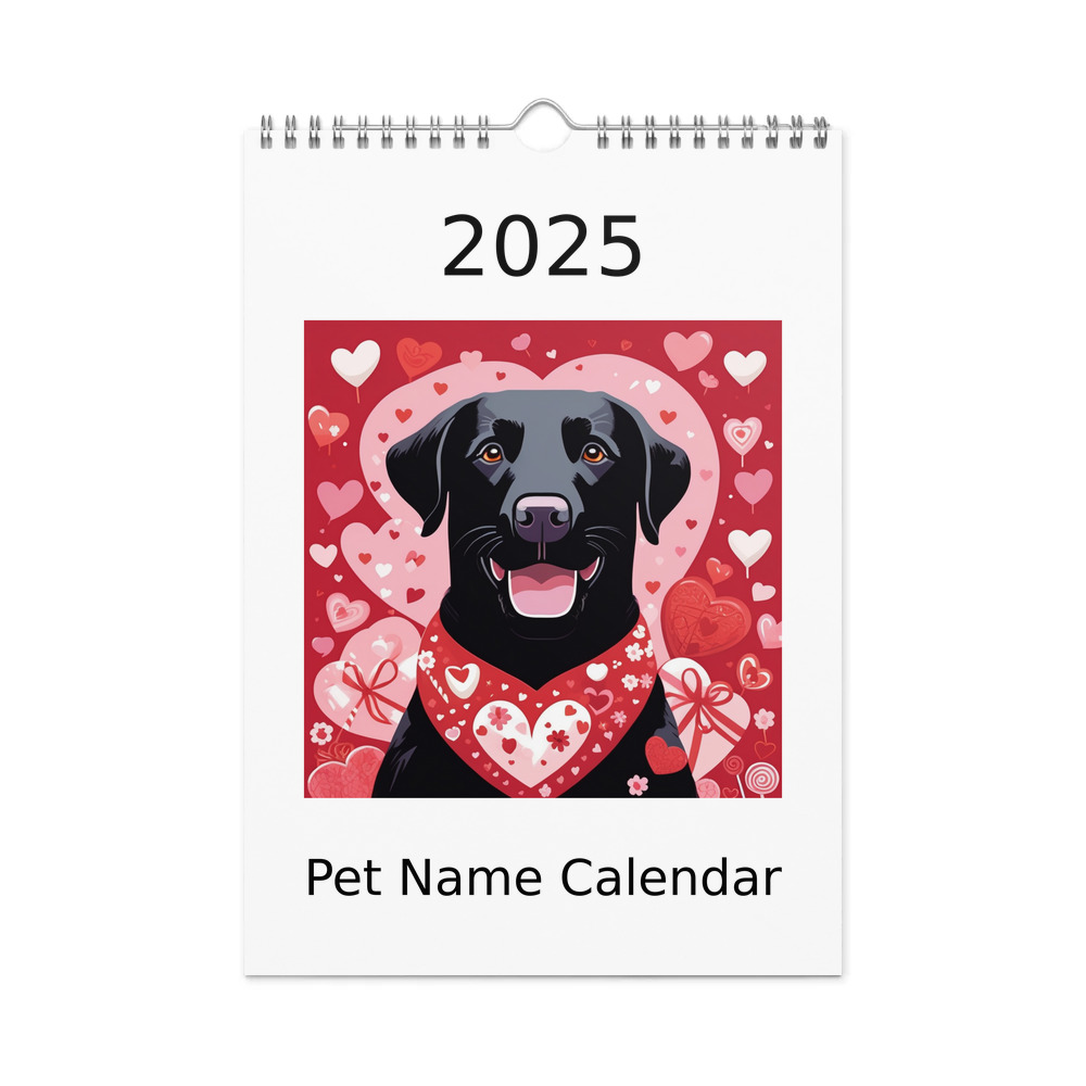 PugMug Custom Black Labrador Retriever Wall Calendar (2026)